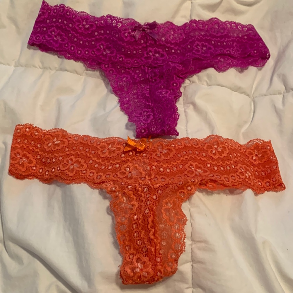 Nwot light purple, and orange panties sz M they are thongs . Both for-one price